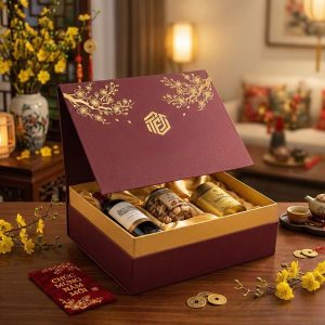 Bảng báo giá in hộp quà Tết cao cấp ép kim nhũ vàng giúp nâng tầm giá trị doanh nghiệp.