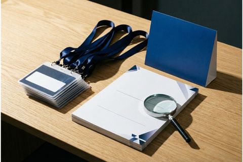 Bộ ấn phẩm sự kiện gồm thẻ đại biểu và tờ rơi được chuẩn bị hoàn hảo qua dịch vụ in theo tiến độ gấp.