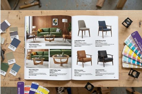 Chi tiết gia công ép kim và đóng gáy keo nhiệt vuông vức trong dịch vụ in catalogue doanh nghiệp.