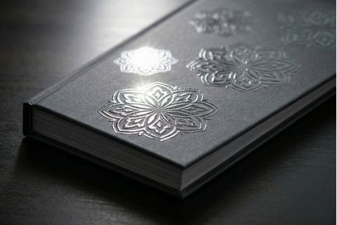 Chi tiết họa tiết hoa văn chìm trong suốt và bóng bẩy nhờ công nghệ gia công phủ UV sau in.