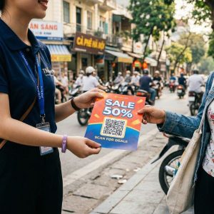 Chiến dịch tiếp cận khách hàng trực diện và hiệu quả thông qua việc phát và in tờ rơi marketing.