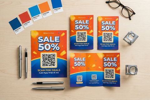Đa dạng kích thước và kiểu dáng gấp thông minh khi thiết kế và in tờ rơi marketing.