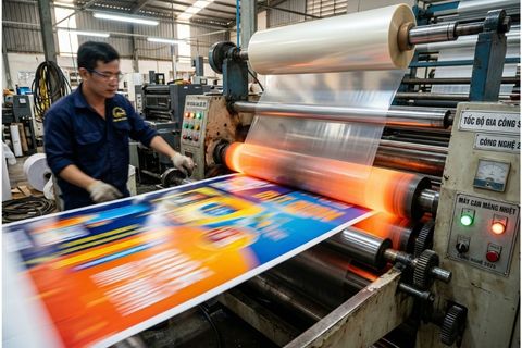 Dây chuyền máy nhiệt công nghiệp xử lý hoàn hảo kỹ thuật cán mờ cán bóng cho ấn phẩm.