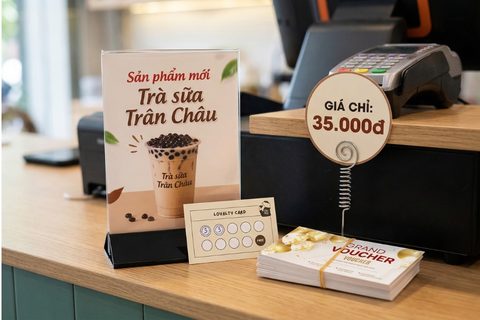 Dịch vụ in ấn cho chuỗi bán lẻ với các ấn phẩm POSM, menu và voucher sắc nét, thu hút khách hàng.