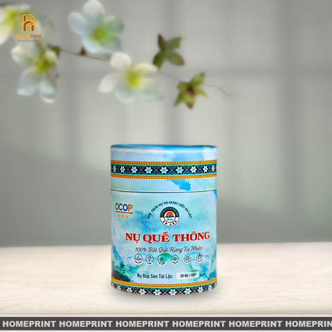 Hộp Giấy Trụ Tròn Đựng Nụ Quế Thông An Lão