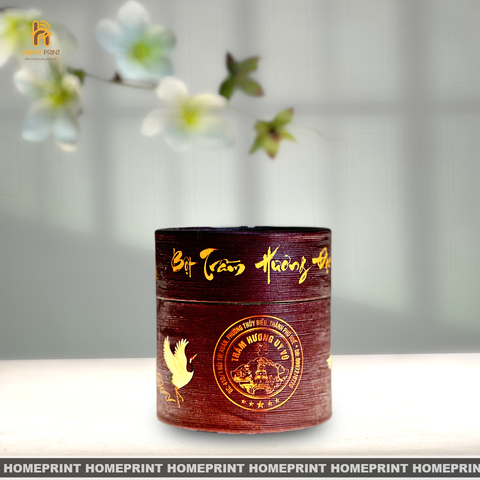 Hộp Giấy Trụ Tròn Đựng Bột Trầm Hương Uy Vũ