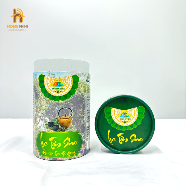 Hộp Giấy Trụ Tròn Đựng Trà Lục Tâm Shan Khanh Tâm