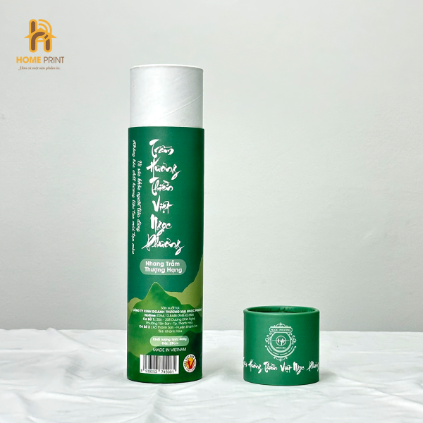 Hộp Giấy Trụ Tròn Đựng Trầm Hương Thiền Việt Ngọc Phương