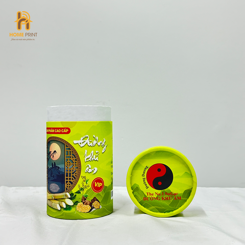 Hộp Giấy Trụ Tròn Đựng Đường Khử Âm Đường Dương