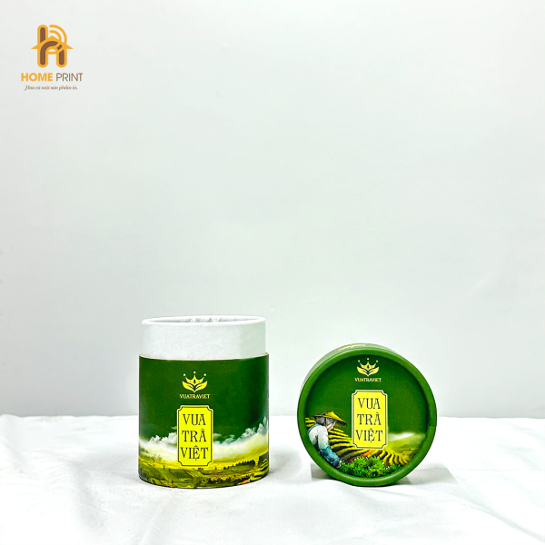 Hộp Giấy Trụ Tròn Đựng Trà Vua Trà Việt