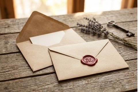 Chi tiết gia công băng dính keo chờ nắp tiện lợi trên ấn phẩm in phong bì A5.