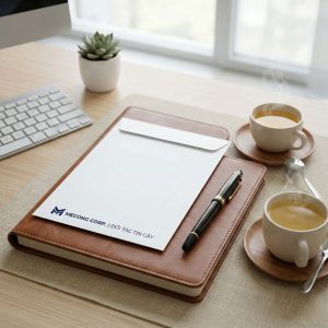 Kích thước tinh tế và trang trọng của ấn phẩm in phong bì A5 trong giao tiếp doanh nghiệp.