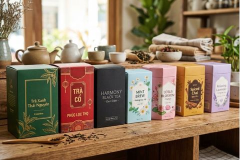 Ứng dụng màu sắc khi in hộp đựng trà