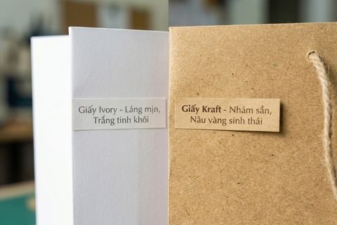 Chất liệu Kraft và Ivory cao cấp của các mẫu túi giấy có sẵn