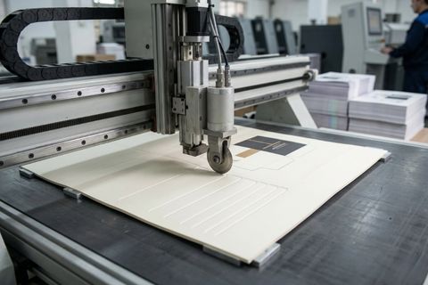 Công nghệ bế gân CNC chống nứt gãy mực in trên bề mặt chất liệu giấy ivory