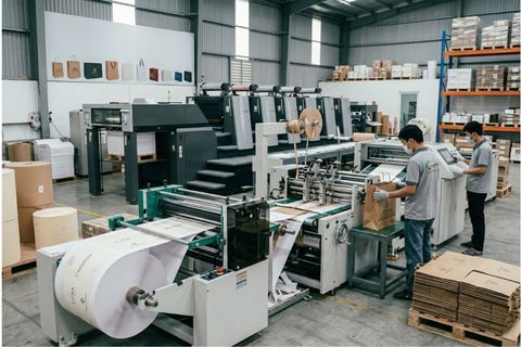 Quy trình tự động hóa khép kín tại xưởng sản xuất túi giấy HomePrint