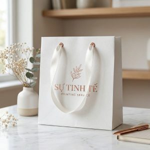 Dịch vụ thiết kế và in túi giấy kraft trắng sinh thái cao cấ