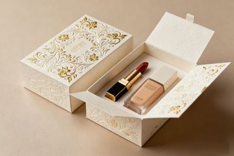 Kỹ thuật ép kim và dập nổi trên hộp carton đựng mỹ phẩm