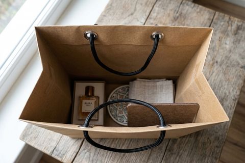 Cấu trúc lót đáy cứng và hệ thống quai xách chịu lực của túi xách giấy đựng quà