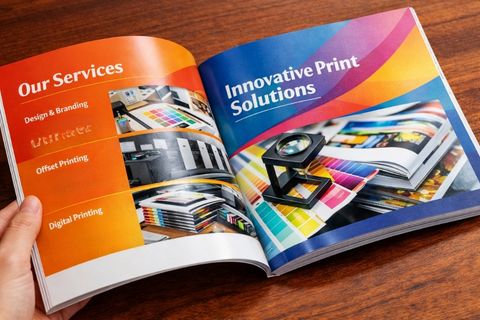 In Catalogue chất lượng cao trong bộ nhận diện thương hiệu