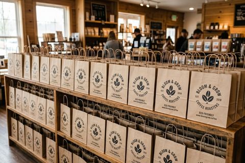 In logo lên túi giấy tự động chuẩn ISO tại xưởng HomePrint