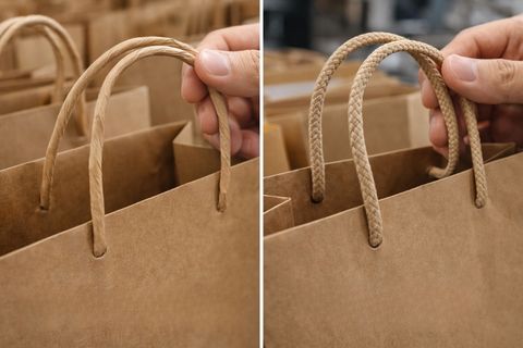 Các loại quai xách chịu tải trọng tại xưởng in túi giấy kraft