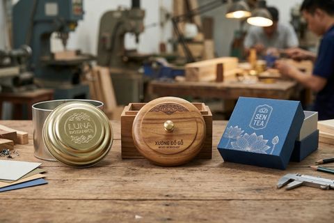 các dòng nắp đậy đa dạng được gia công tại xưởng làm hộp giấy hình trụ