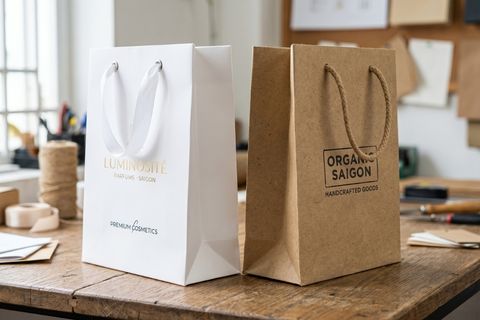 Các loại giấy Ivory và Kraft dùng in túi giấy lấy liền.