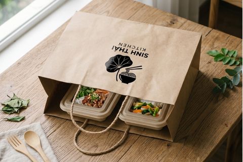 Ứng dụng chất liệu Kraft sinh thái khi in túi giấy lấy ngay giá rẻ đẹp cho ngành ẩm thực