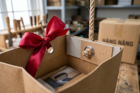 Hệ thống quai xách đa dạng cho thành phẩm in túi giấy lấy liền.