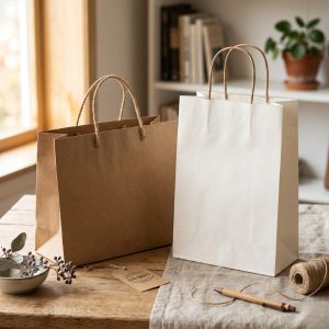 Các mẫu làm túi giấy bảo vệ môi trường bằng chất liệu Kraft nguyên sinh đanh cứng.