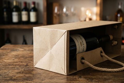 Cấu trúc thành túi dày dặn và đanh thép khi in túi giấy đựng rượu.