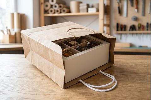 Túi giấy thiết kế ôm khít sản phẩm cốt lõi giúp bảo vệ an toàn và tiết kiệm vật tư.