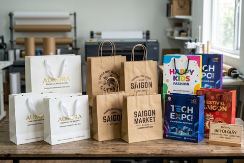 Các kiểu dáng túi giấy quảng cáo phù hợp cho nhiều ngành hàn
