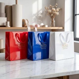 Các mẫu in túi giấy cán bóng với bề mặt rực rỡ và bắt mắt.