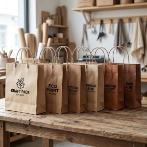 Các mẫu in túi giấy kraft giá rẻ với thiết kế mộc mạc và chắc chắn