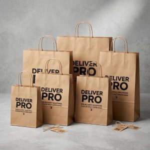 Tổng hợp các mẫu túi giấy giao hàng bằng giấy Kraft nguyên sinh có kết cấu đanh thép và thiết kế tối giản.