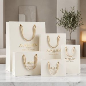 Thành phẩm túi giấy cao cấp sắc nét và đanh cứng tại xưởng in túi giấy giá rẻ chất lượng HomePrint