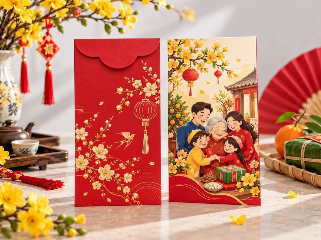 In lì xì tết - Mẫu Tết Bao Dung