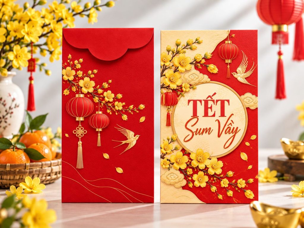 In lì xì tết - Mẫu Tết Sum Vầy